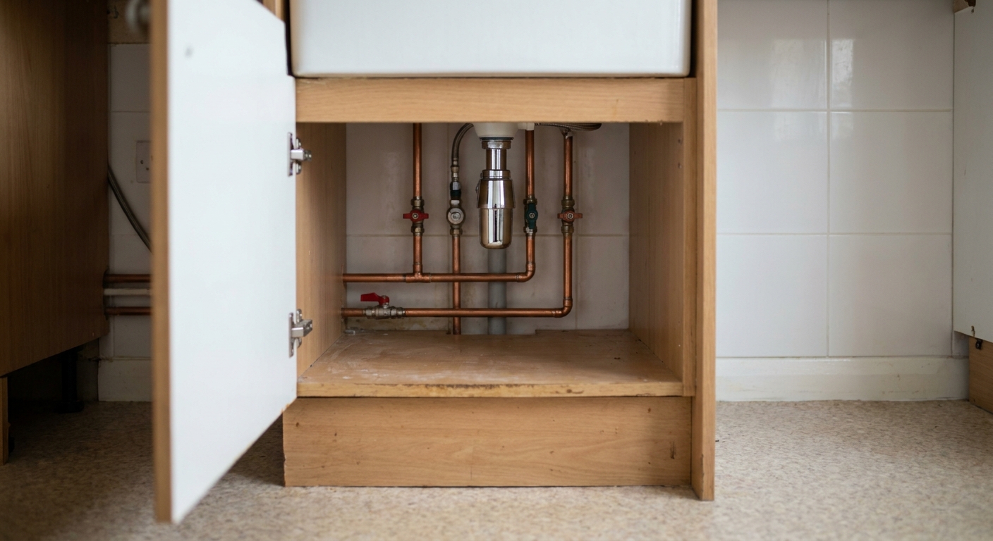 High-quality finished plumbing installation
